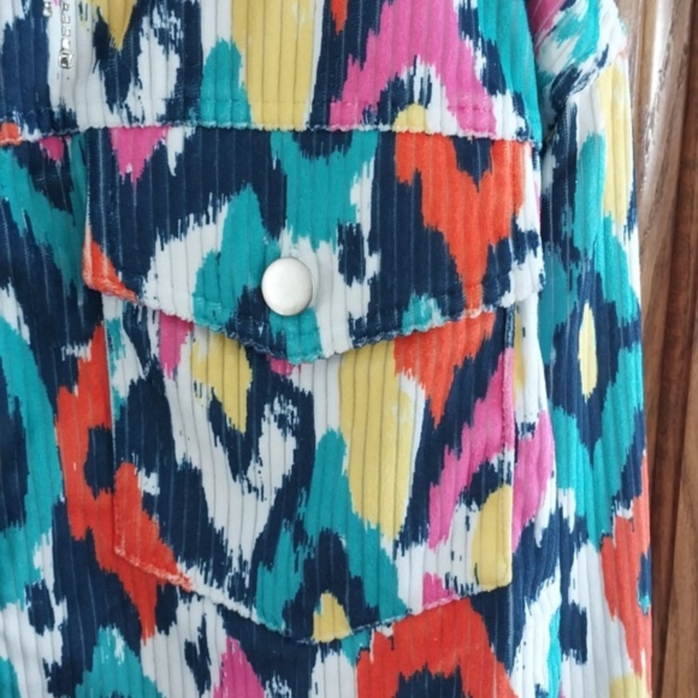 Savanna Jane NWT Size Small‎ Rhinestone Fringe Collar Jacket Shacket Multi Color - Picture 5 of 12